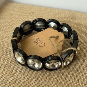 Plunder Black and Silver Crystal Bracelet